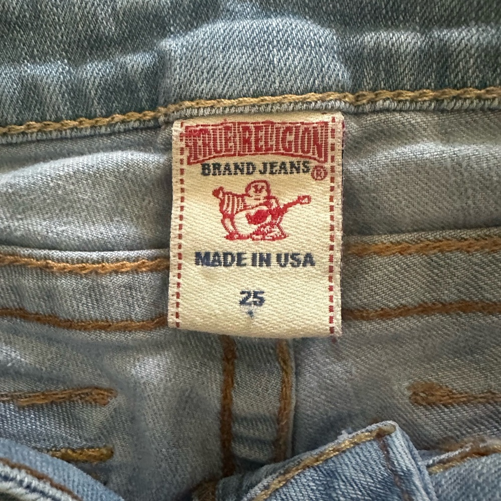 True Religion Light Blue Denim Capris